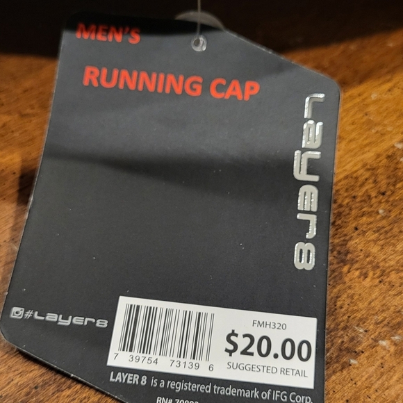 LOT of TWO! Layer 8 Black Performance Running Hat Ball Cap Adjustable Hat NEW! - Picture 3 of 8
